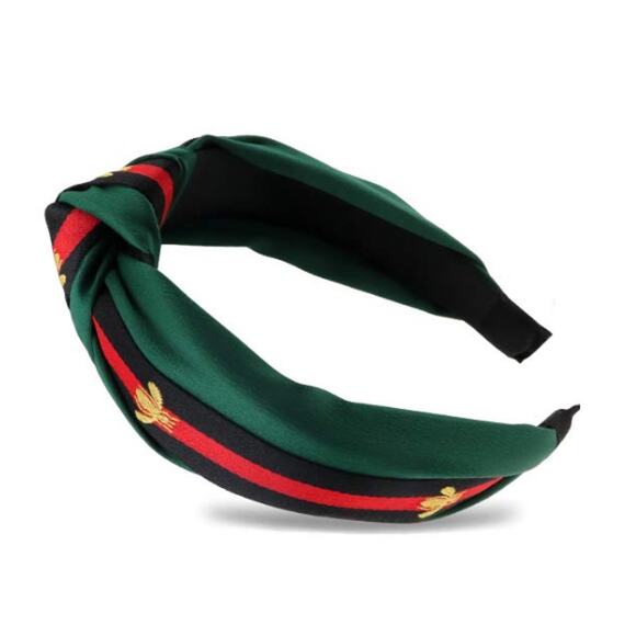 LUXE "WannaBee" GREEN/RED/BLACK Top Knotted Headband ๐โค๏ธ๐๐ (LHXX006) - Picture 1 of 1